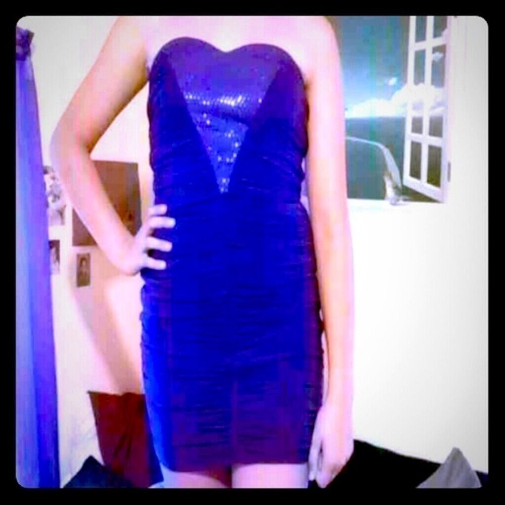NWOT Love Reigns Purple Strapless Dress